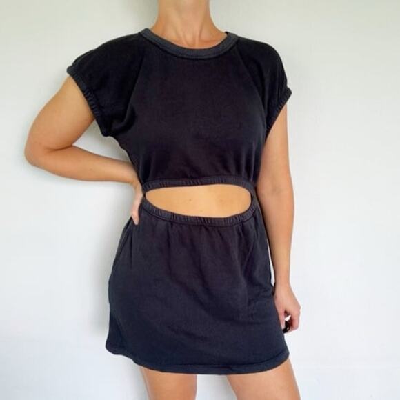 OFFLINE by Aerie Black Sweatshirt Dress XL Cotton Lounge Fit w/ Pockets Comfy - Picture 1 of 10